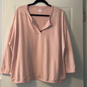 Roots Blush pink 3/4 sleeve layering top